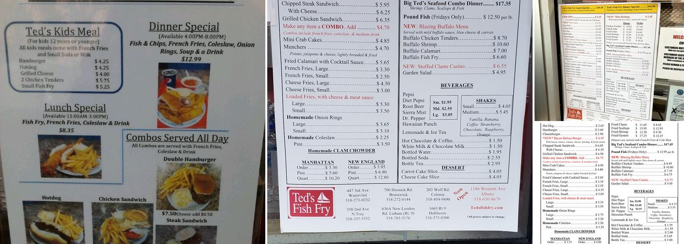 Ted's Fish Fry Menu