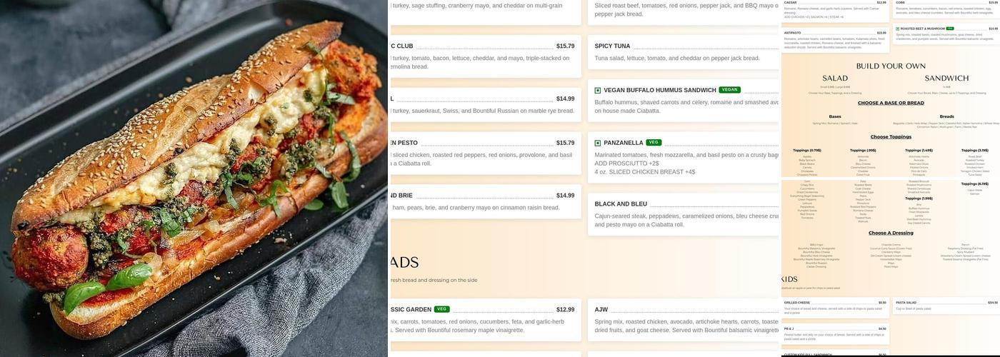 Bountiful Bread Menu