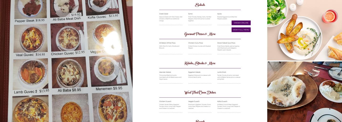 Ali Baba Menu