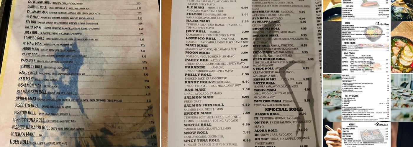 Sushi San Menu