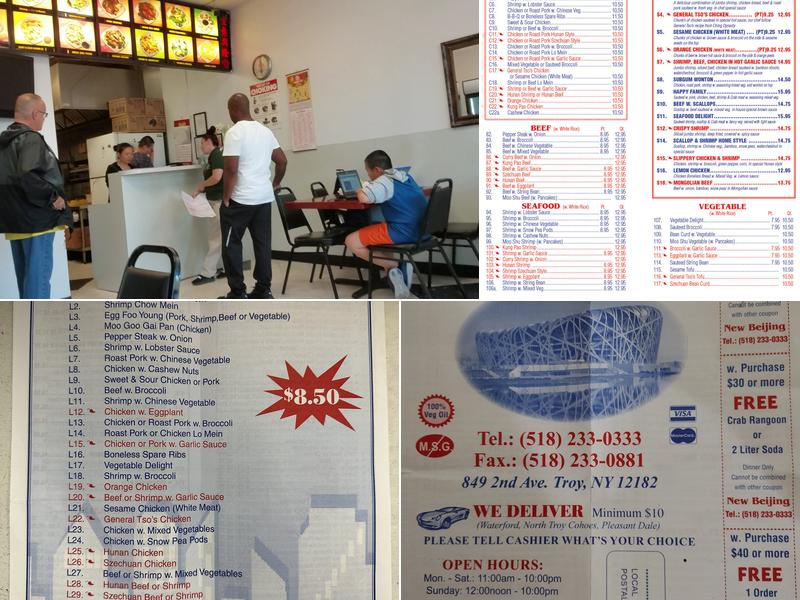 New Beijing of Troy Inc Menu