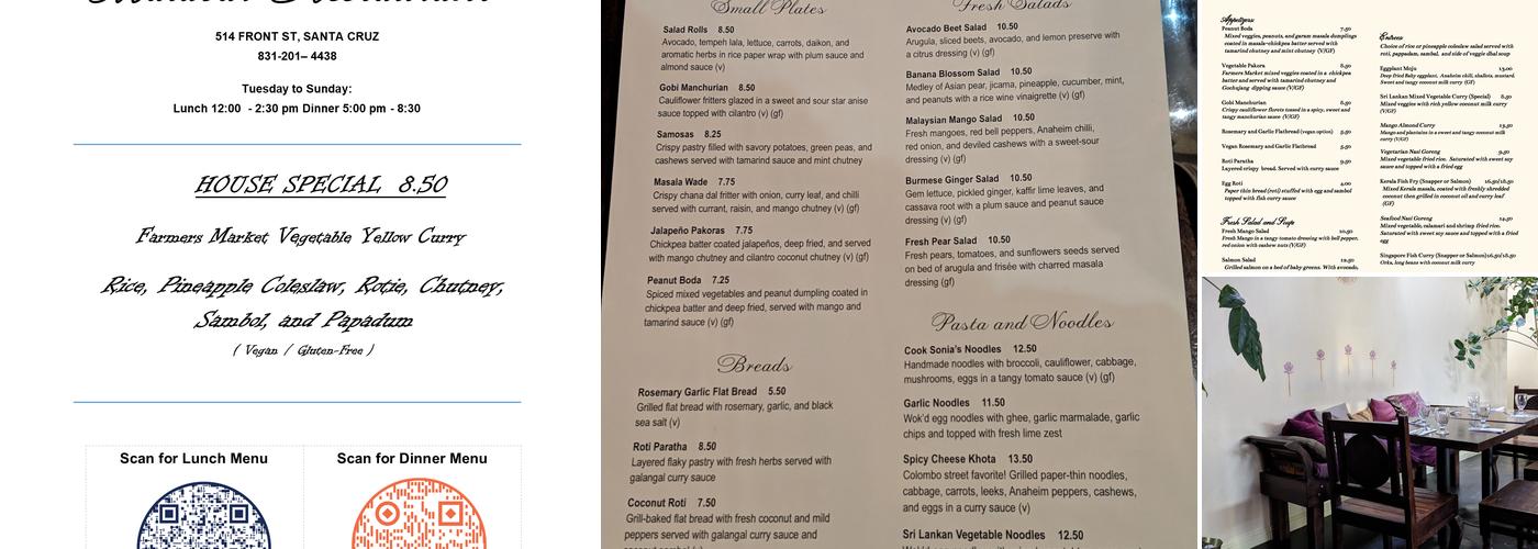 Malabar Restaurant Menu