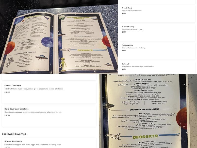 Space Age Restaurant Menu