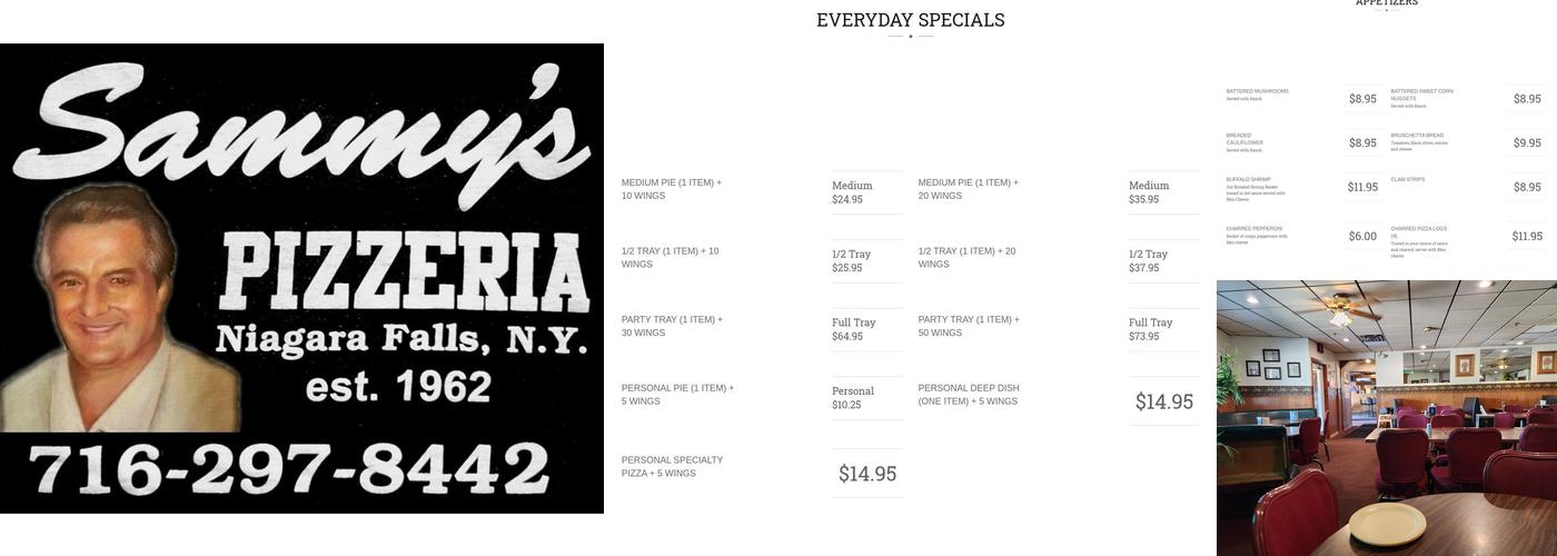 Sammy's Pizzeria Menu