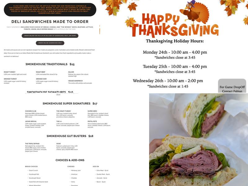 Los Gatos Meats & Smoke House Menu