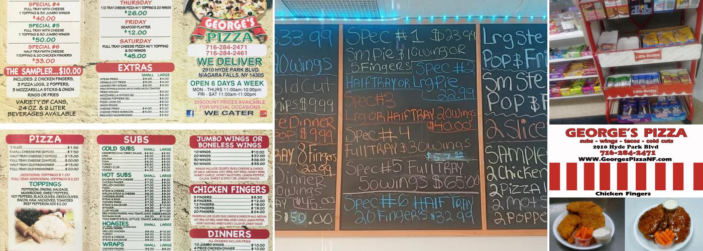George's Pizza Menu