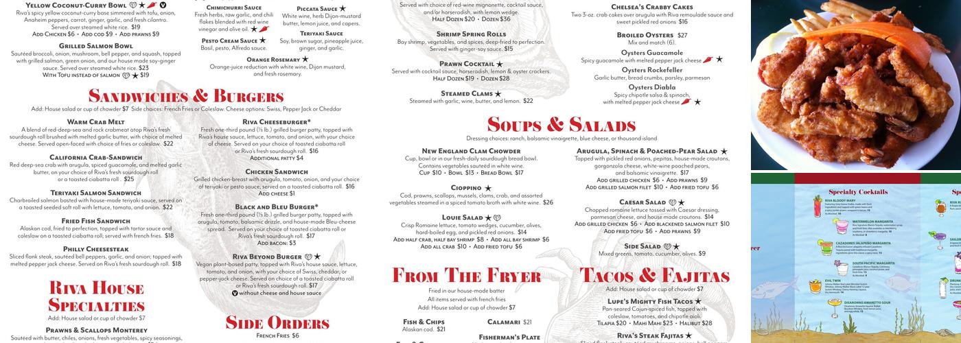 Riva Fish House Menu