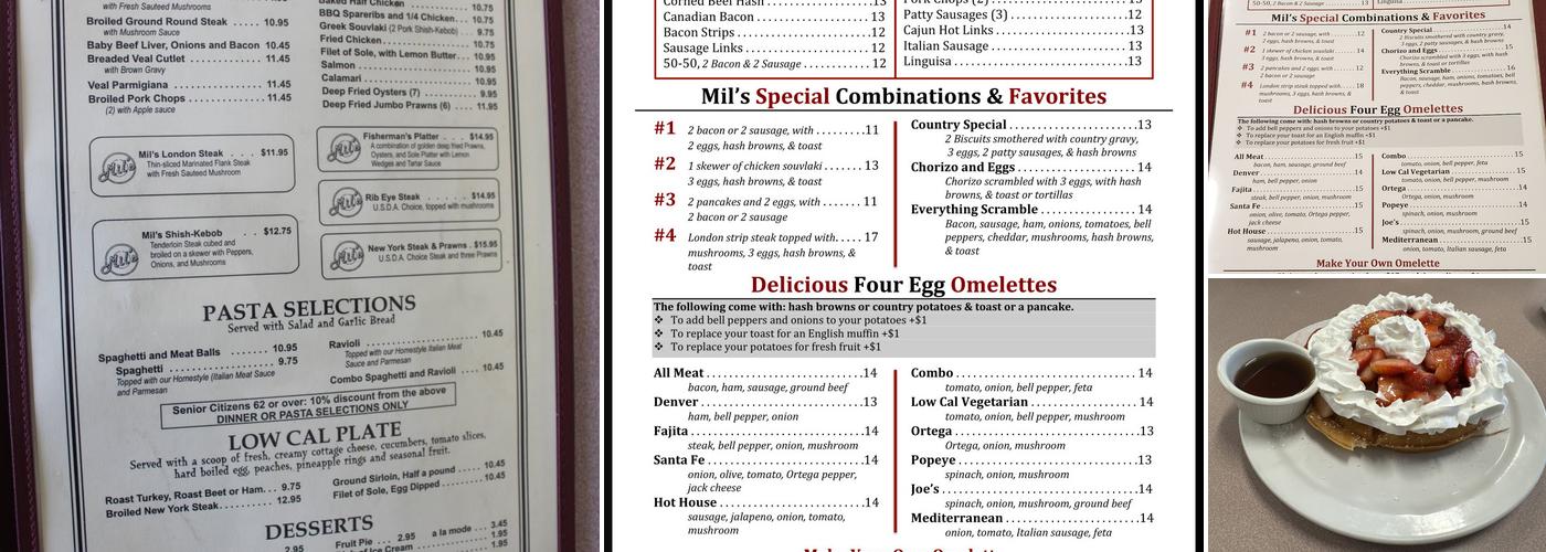 Mil's Diner Menu