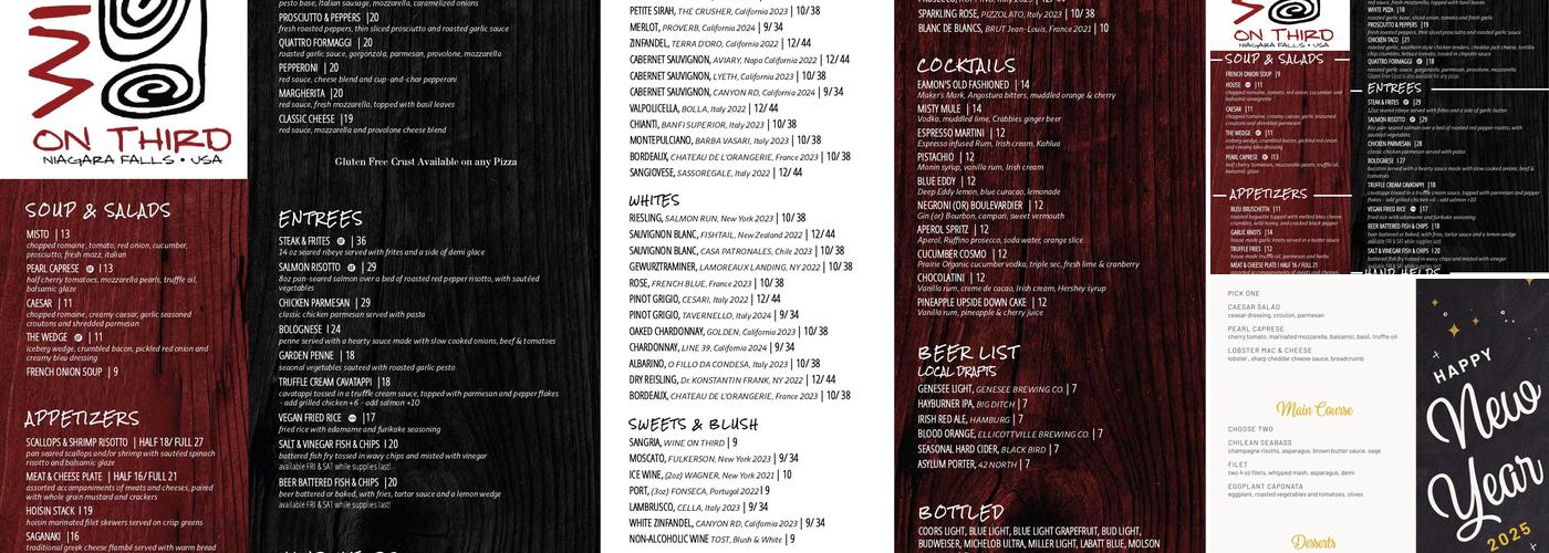 Wine on Third Menu