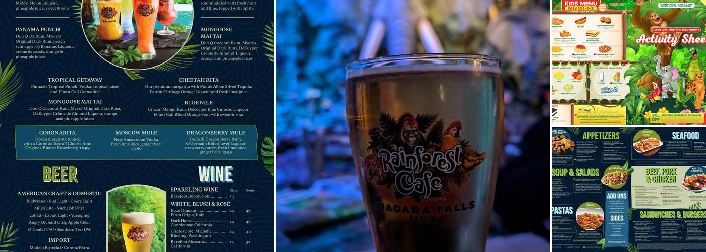 Rainforest Cafe Menu