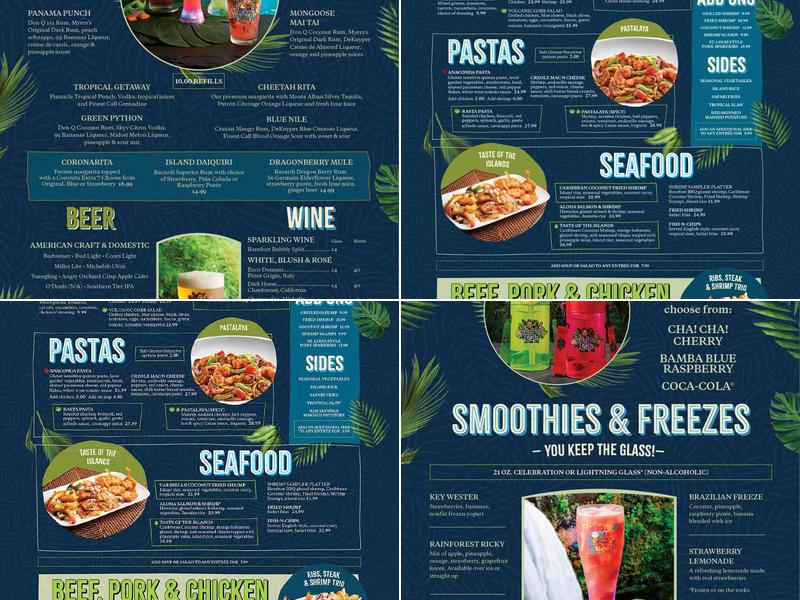 Rainforest Cafe Menu