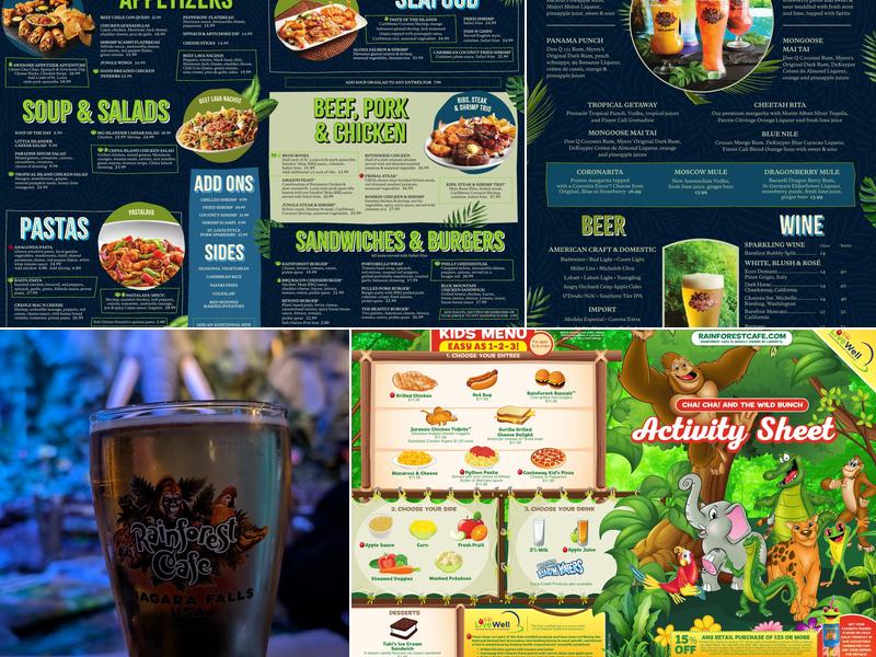 Rainforest Cafe Menu