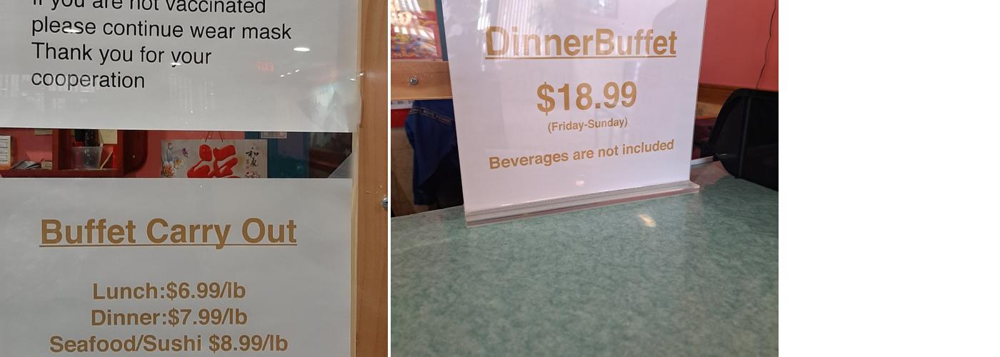 Niagara Falls Buffet Menu