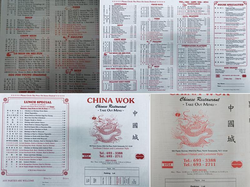China Wok Restaurant Menu