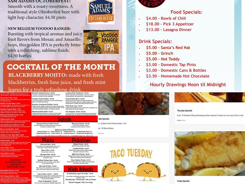 Boneyard Pub & Grille Menu