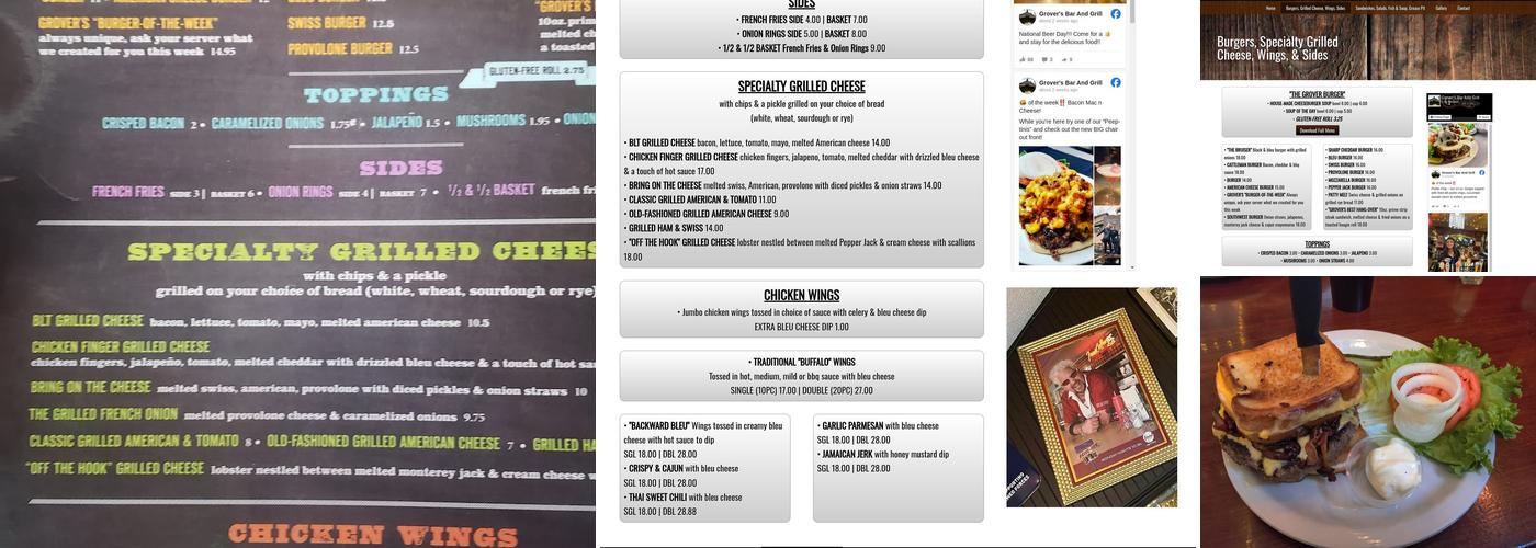 Grovers Bar & Grill Menu