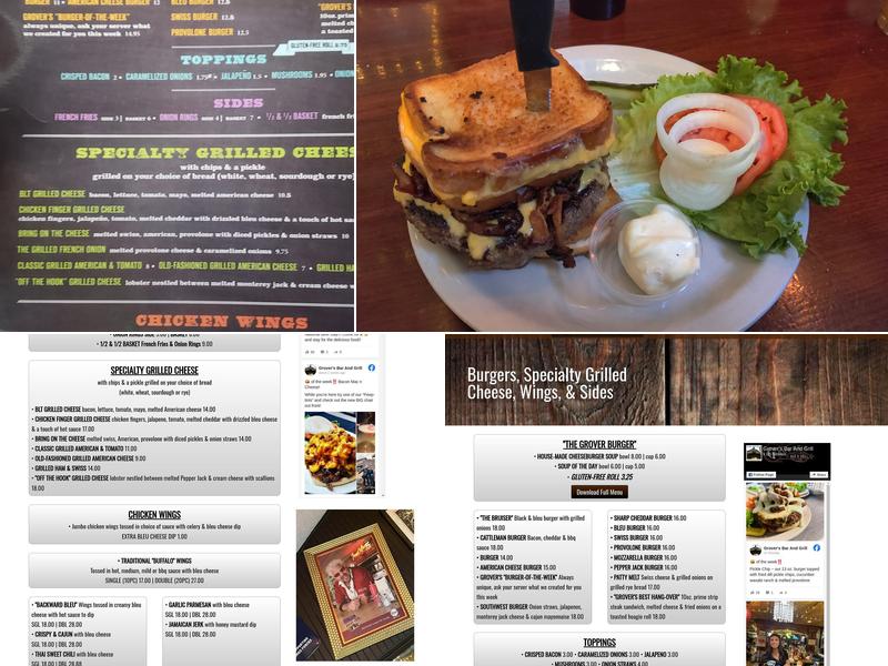 Grovers Bar & Grill Menu