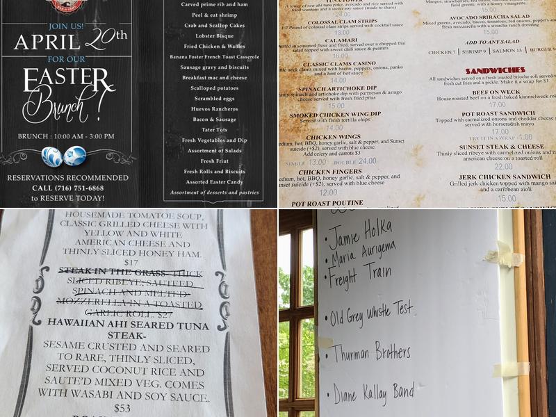 Sunset Bar and Grill Menu