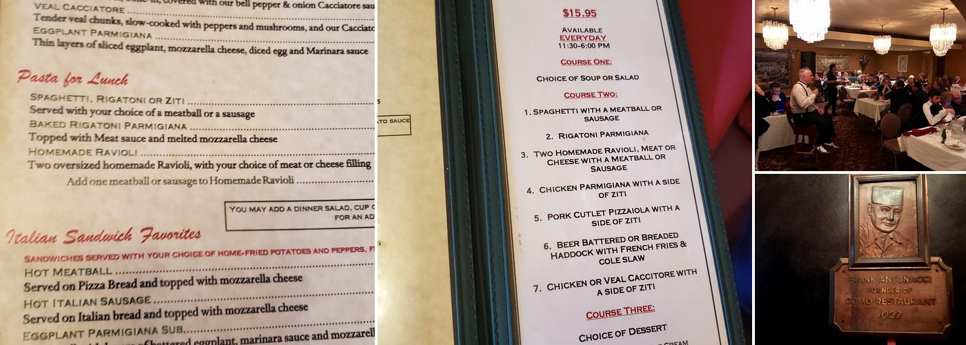 The Como Restaurant and Lounge Menu