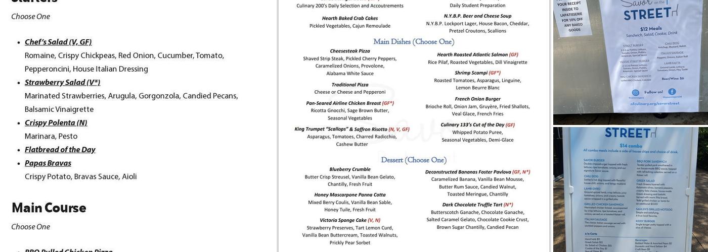 Savor Menu