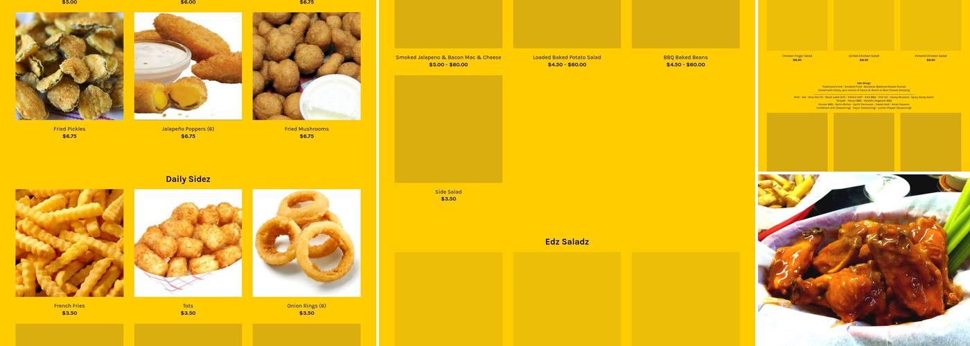 Edz Wingz Menu
