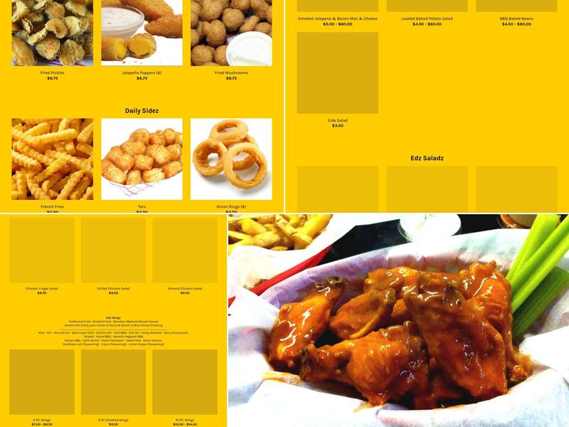 Edz Wingz Menu