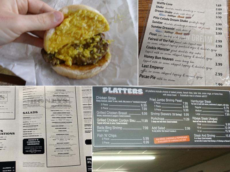 Honey's Restaurant Menu