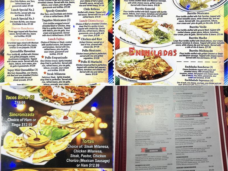 El Mariachi Menu