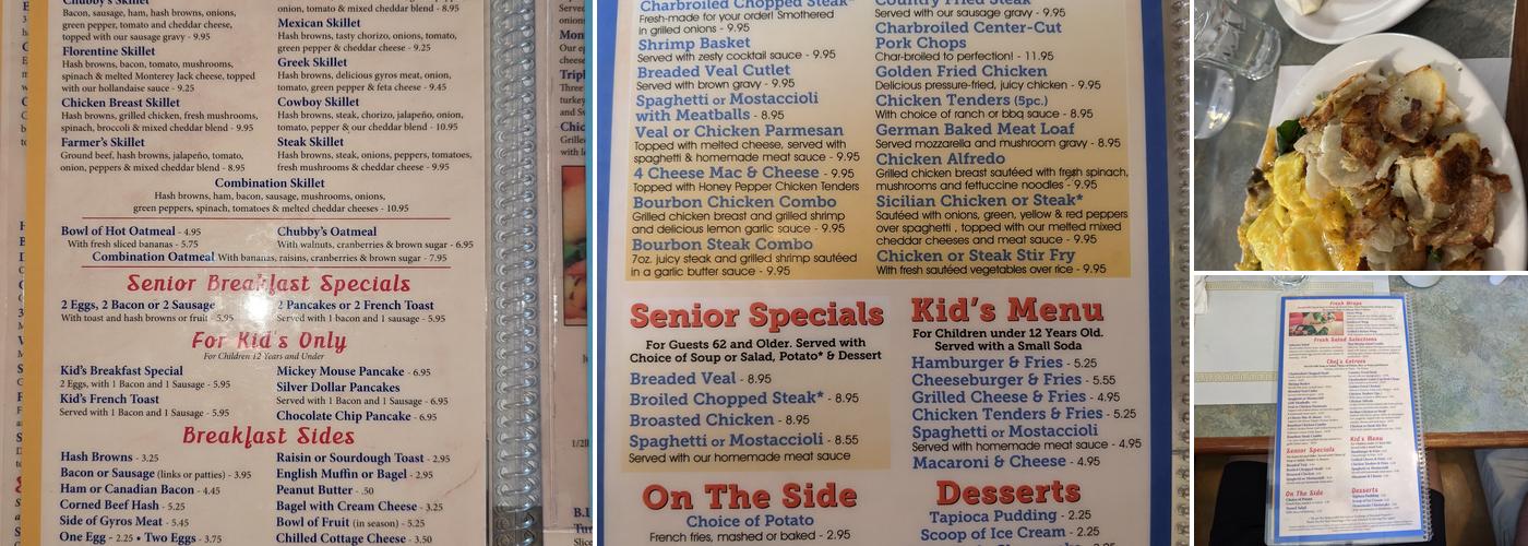 Chubby's Cafe Menu