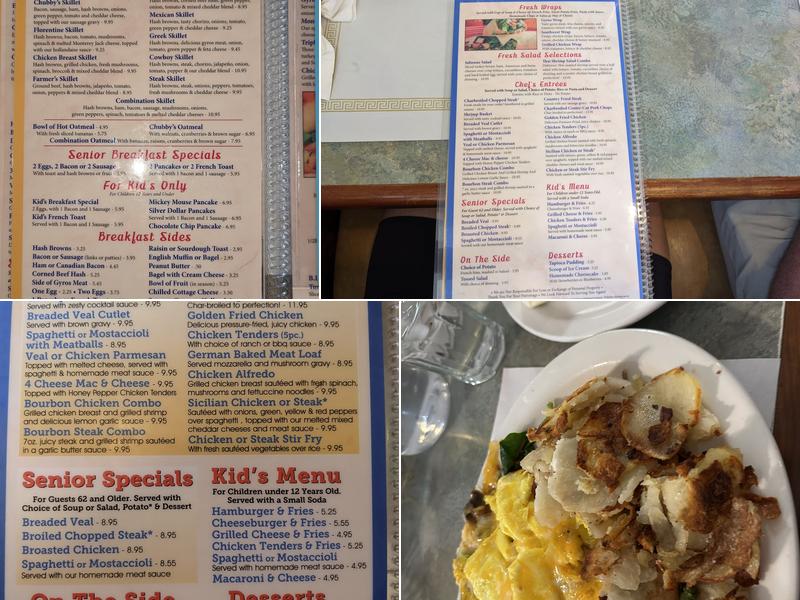 Chubby's Cafe Menu
