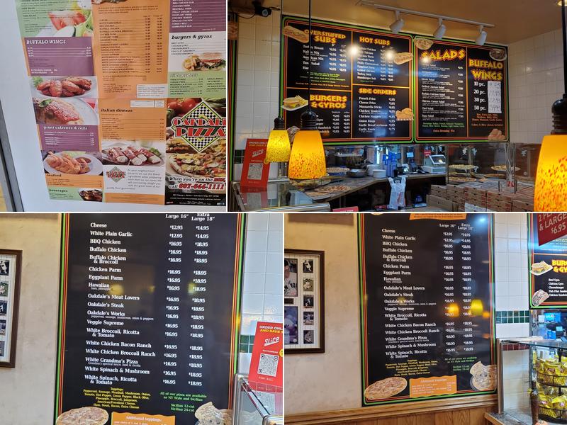 Oakdale Pizza Menu