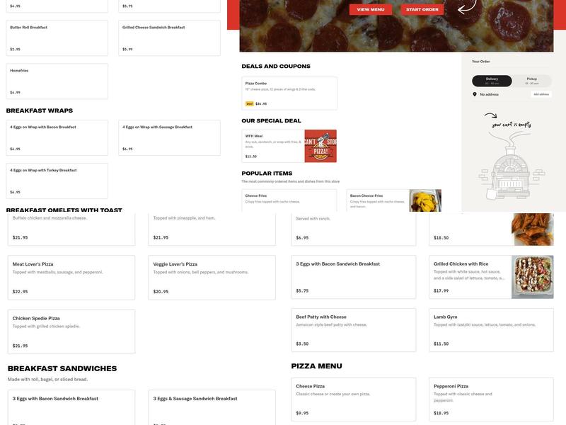 Bella's Deli Subs & Pizza Menu