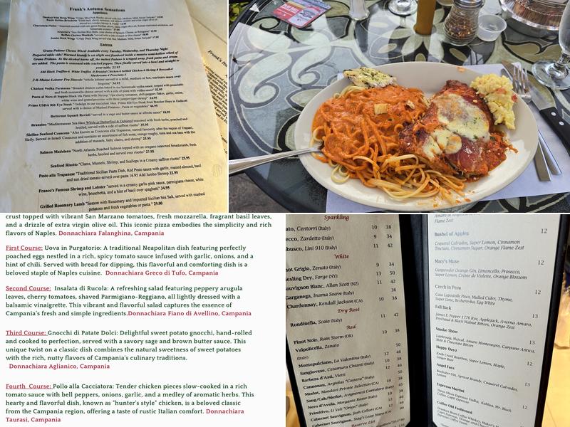 Frank's Italian Restaurant Menu