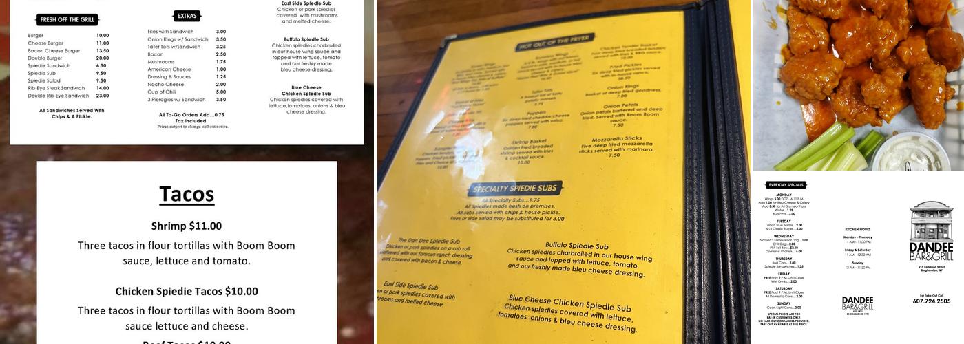 Dan Dee Grill Menu