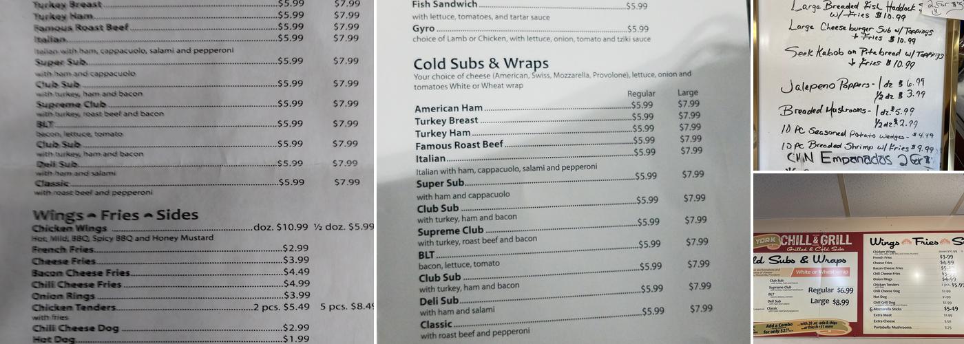 New York Chill And Grill Menu