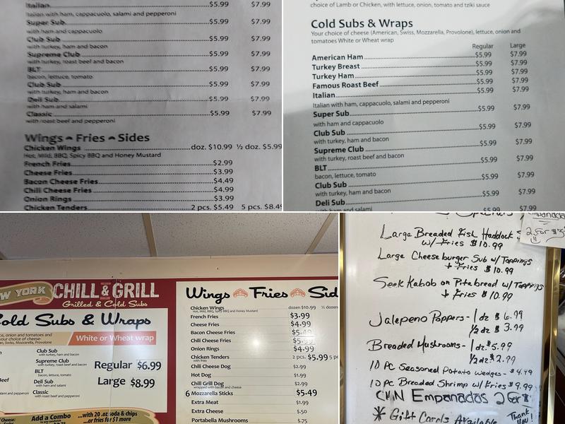 New York Chill And Grill Menu