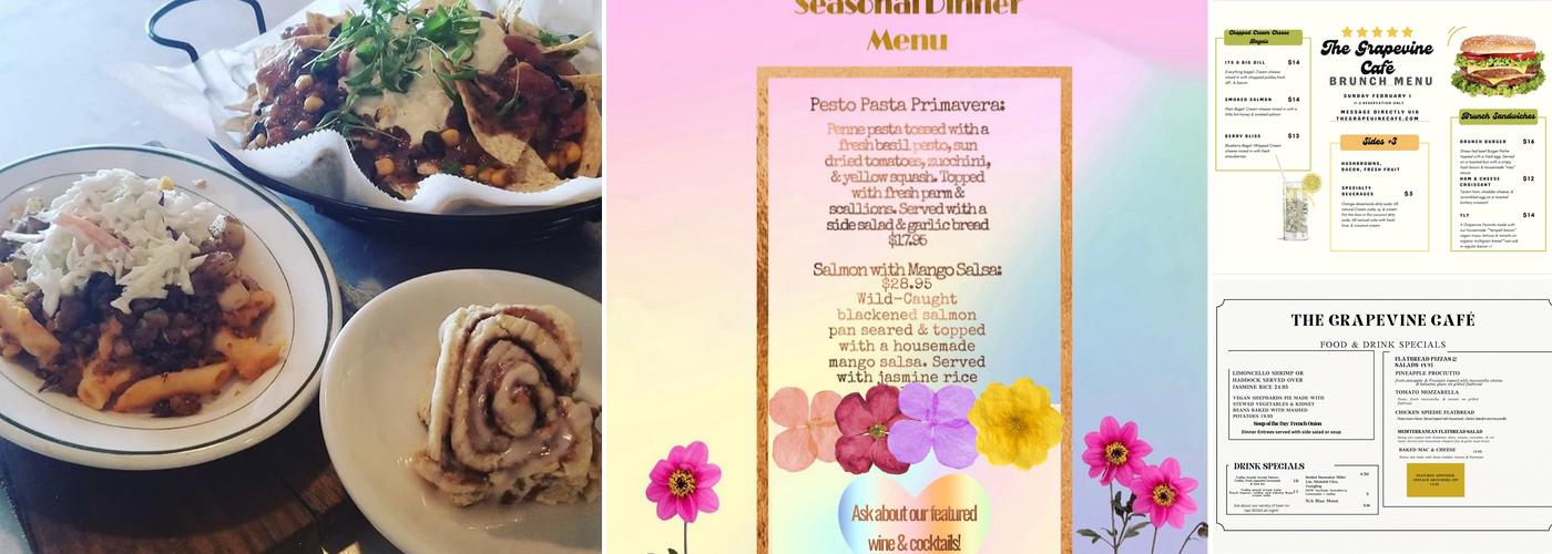 The Grapevine Cafe Menu