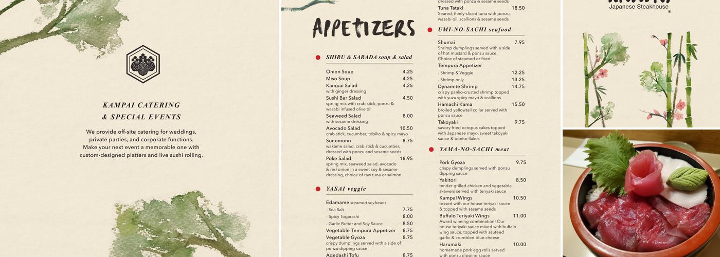 Kampai Japanese Steakhouse Menu
