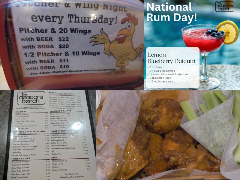 The Deacon's Bench Menu