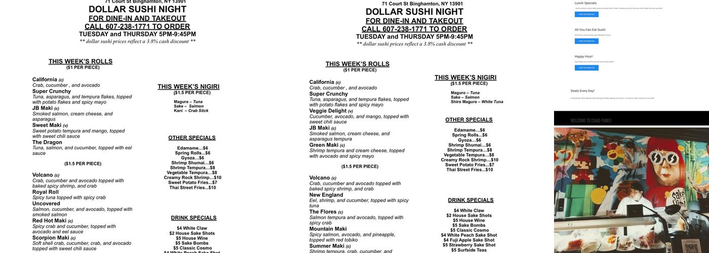 Sake-Tumi Menu