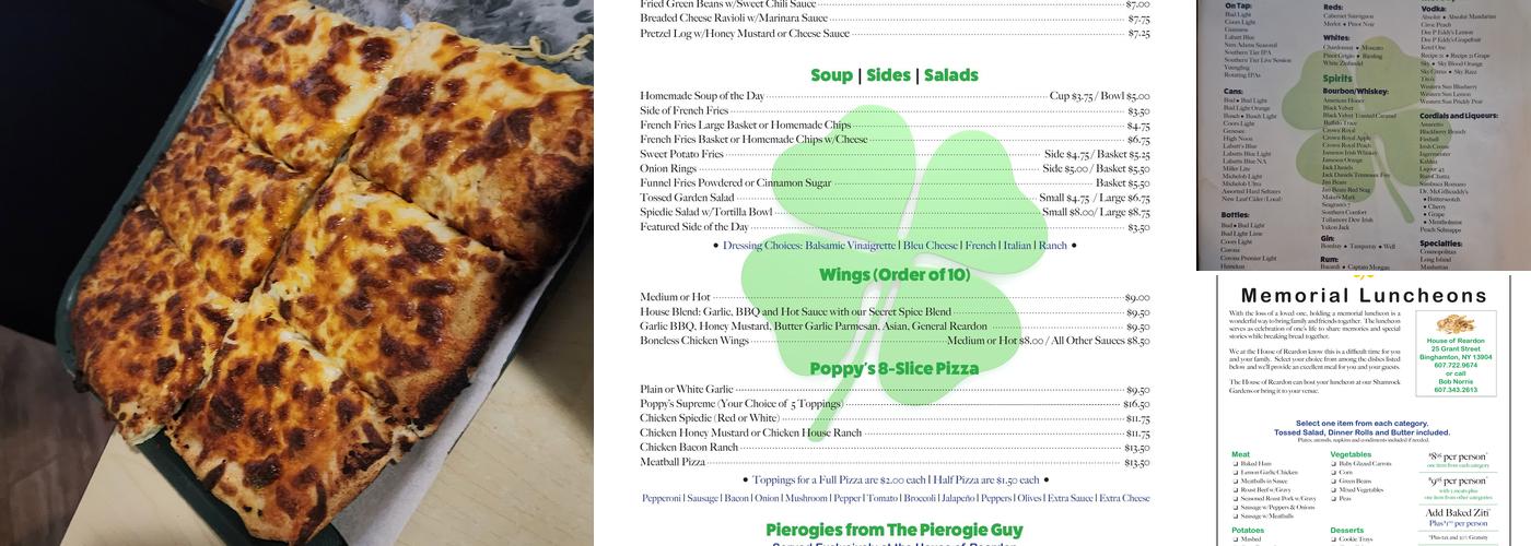 House of Reardon Menu