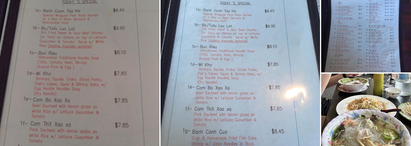 Dalat Restaurant Menu