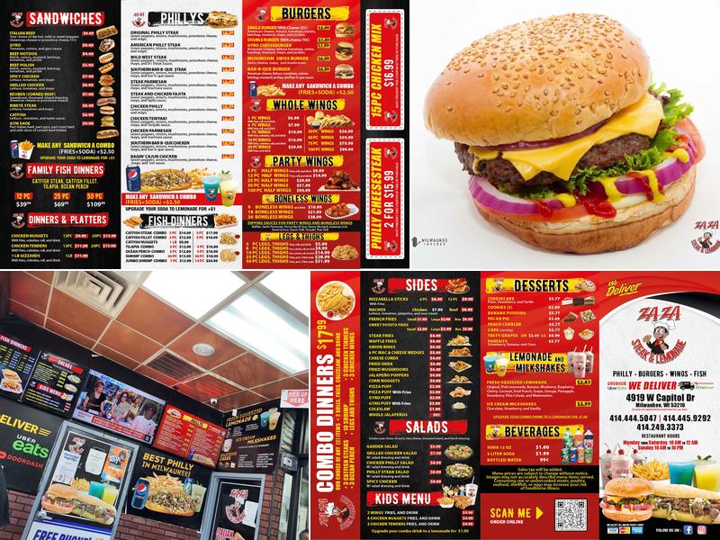 ZaZa Steak & Lemonade Menu