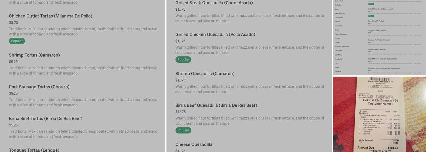 El Chicanito Menu