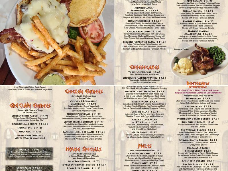 Pallas restaurant Menu