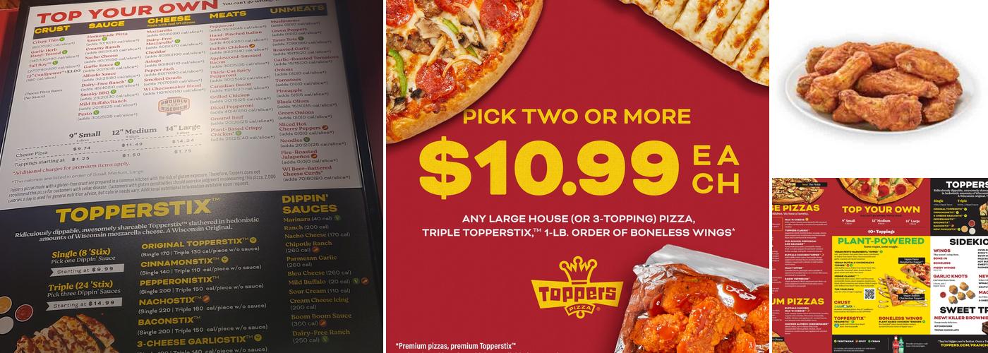 Toppers Pizza Menu