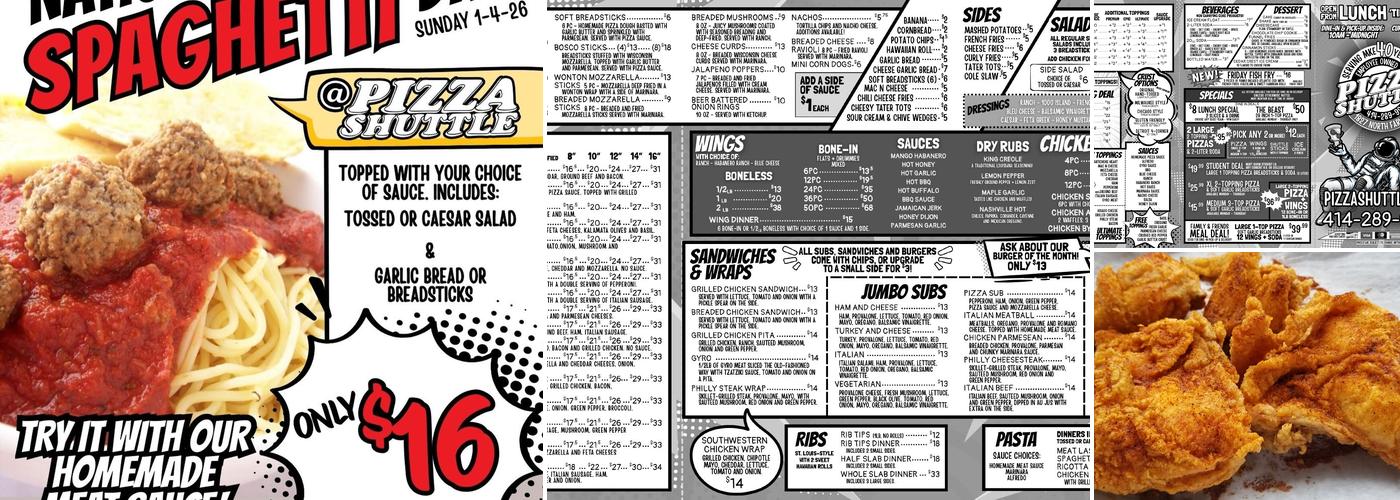 Pizza Shuttle Menu