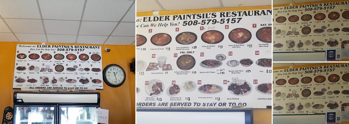 Elder Paintsil's African Restaurant Menu