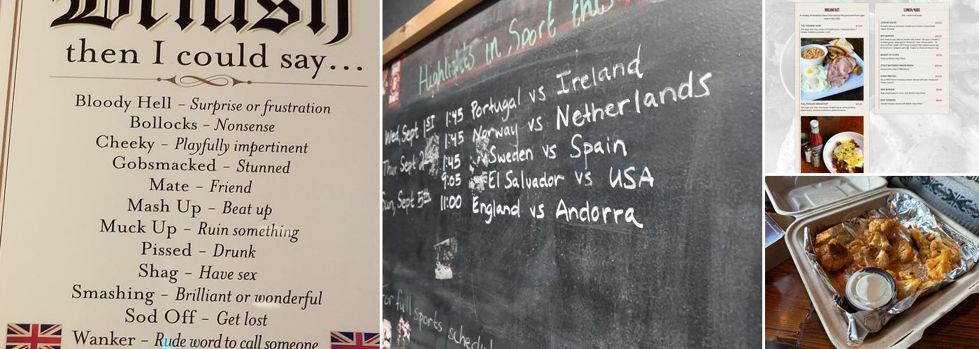 Three Lions Pub Menu