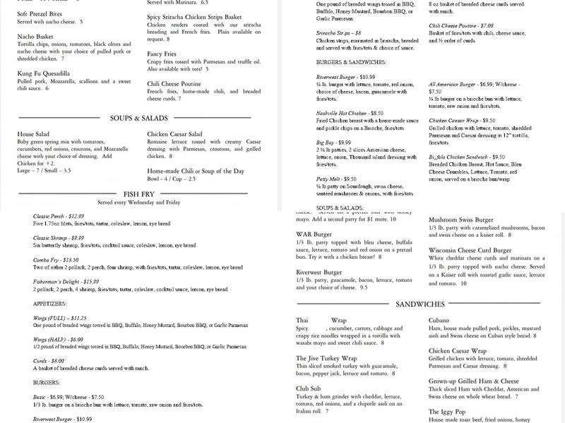 The Tracks Tavern & Grill Menu